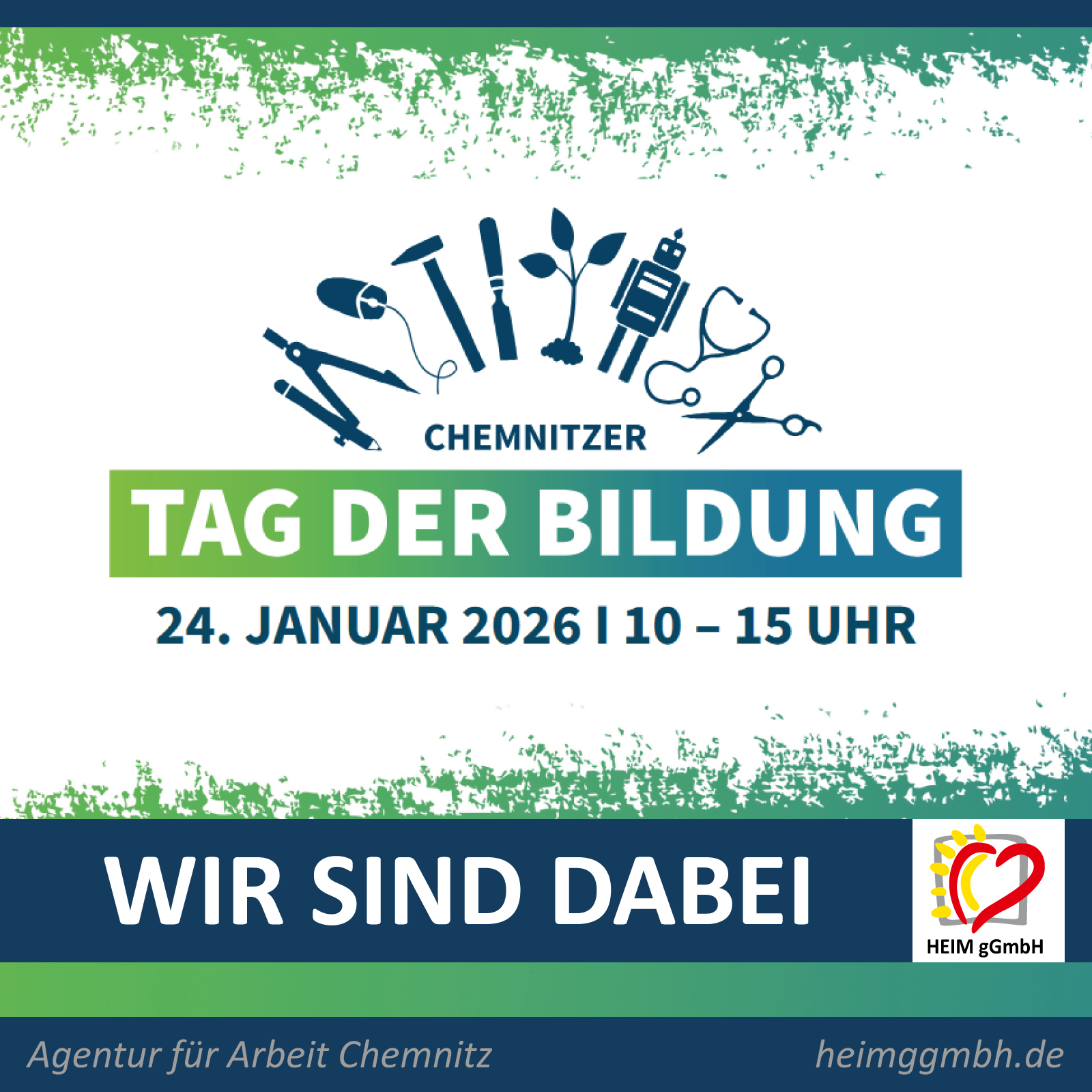 Tag der Bildung in der Arbeitsagentur Chemnitz am 24. Januar 2026 - Die HEIM gGmbH ist natürlich wieder mit dabei.