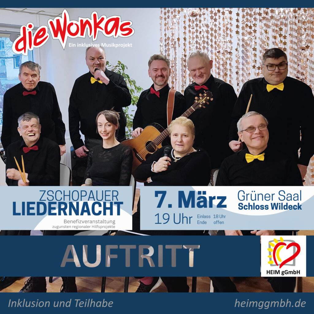 Die inklusive Band Wonkas aus den Wohnstätten der HEIM gGmbH in Chemnitz bei der Zschopauer Liedernacht am 7. März 2026
