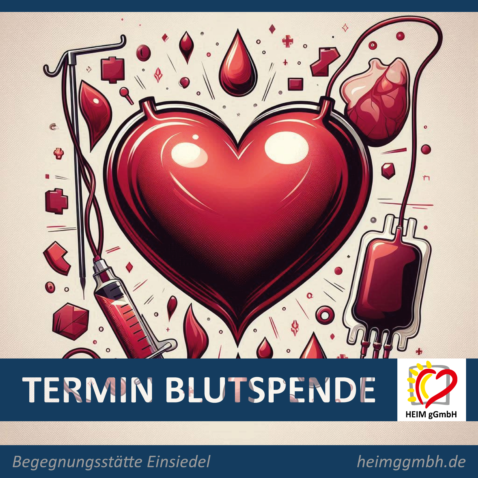 Blutspende - Neuer Blutspendetermin in der Begegnungsstätte Chemnitz Einsiedel der HEIM gGmbH am 17. März 2026