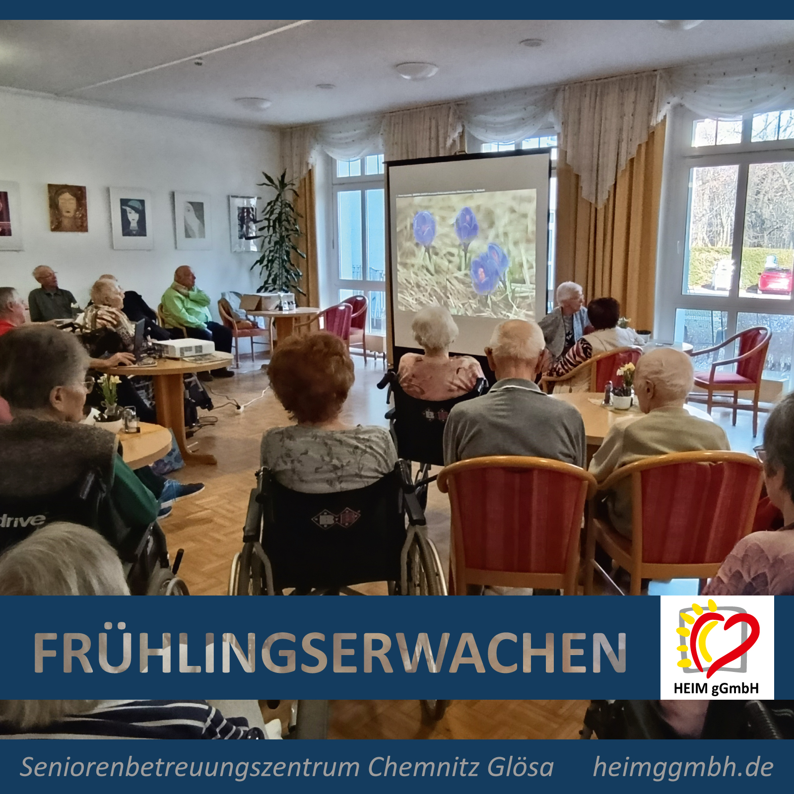 Seniorenbetreuungszentrum Chemnitz Glösa der HEIM gGmbH. Der Vortrag zum Thema Frühlingserwacxhen mit grosser Ressonanz