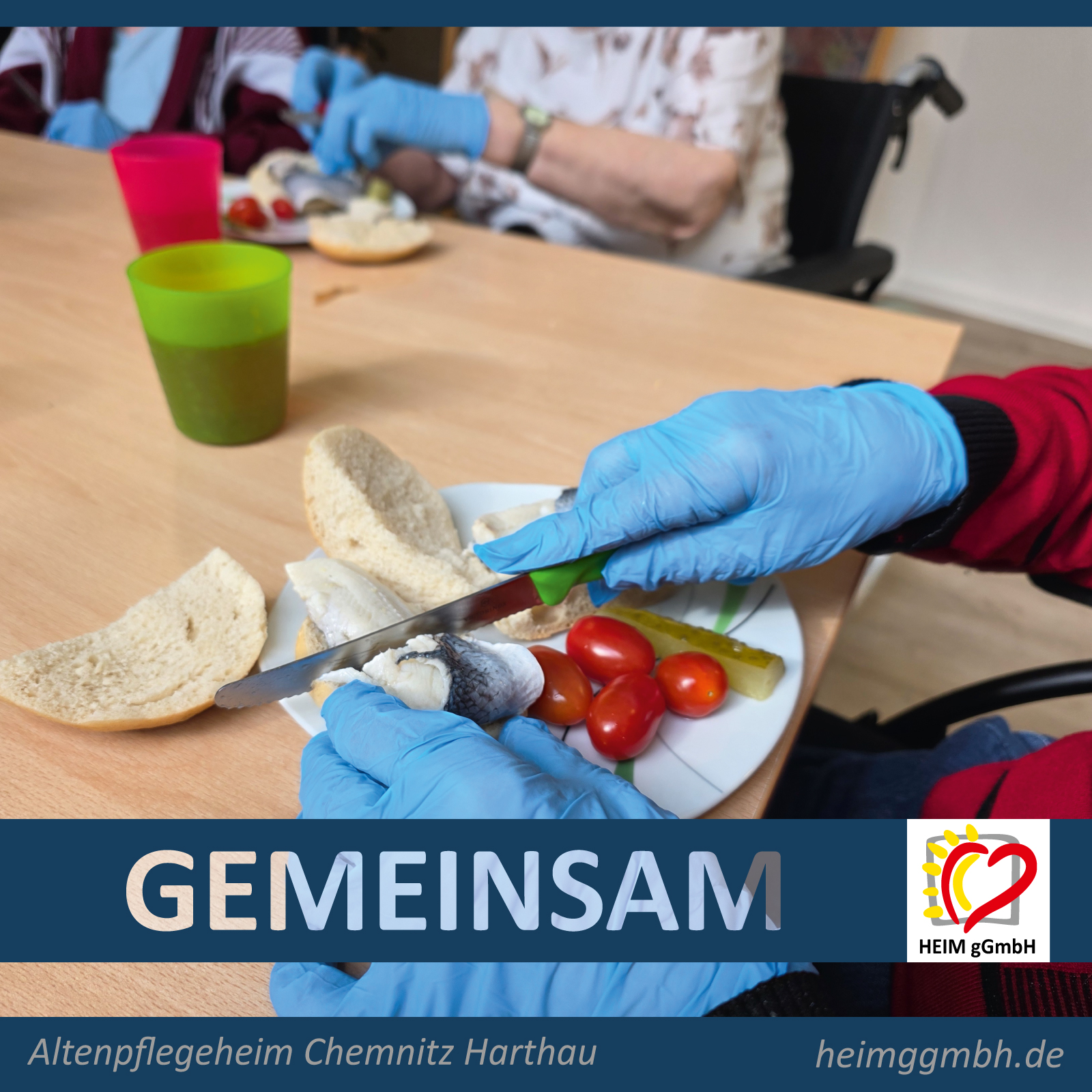 Altenpflegeheim Harthau der HEIM gGmbH in Chemnitz - gemeinsam schmeckt es am besten. Hauswirtschaftstag in Harthau.