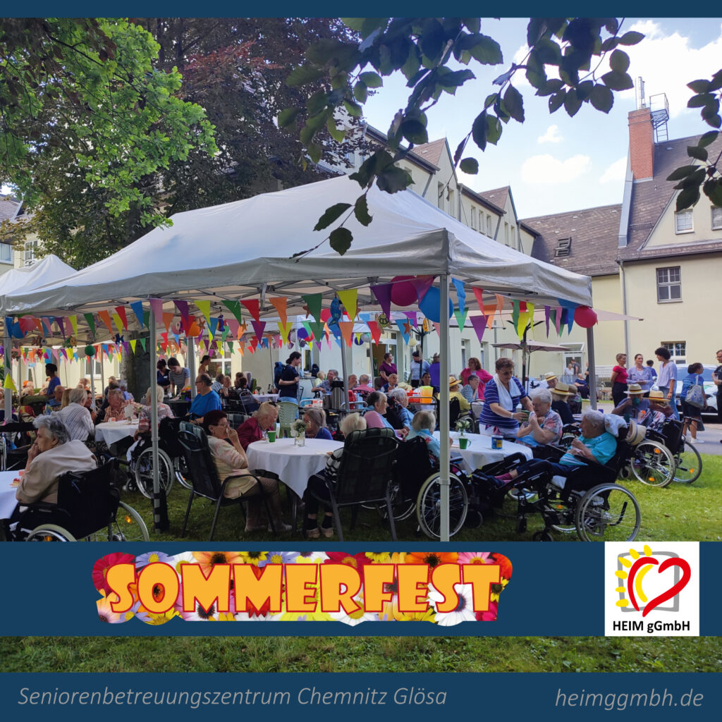 Sommerfest in unserem Seniorenbetreuungszentrum Chemnitz Glösa der HEIM gGmbH - immer viel los und gute Atmosphäre