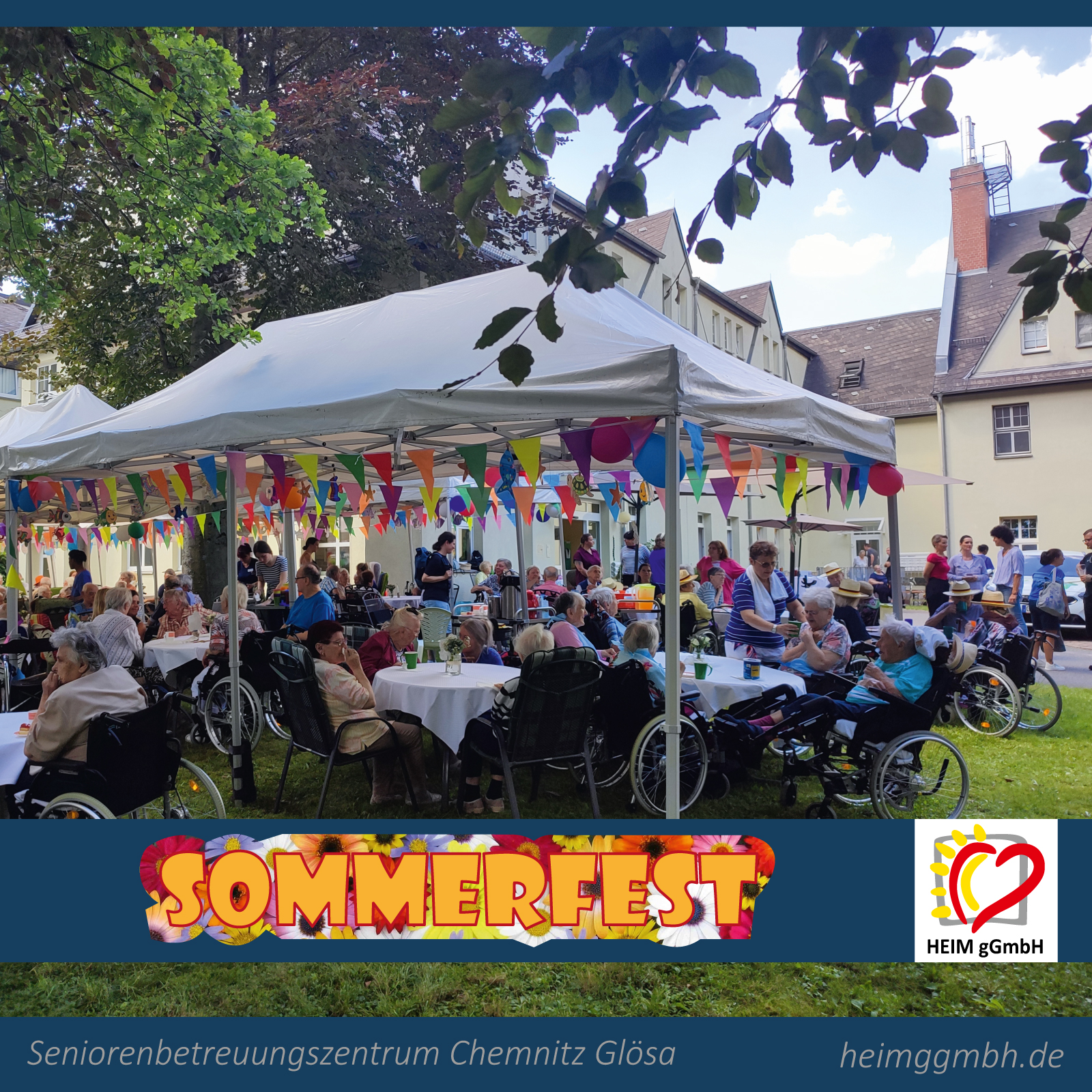 Sommerfest in unserem Seniorenbetreuungszentrum Chemnitz Glösa der HEIM gGmbH - immer viel los und gute Atmosphäre