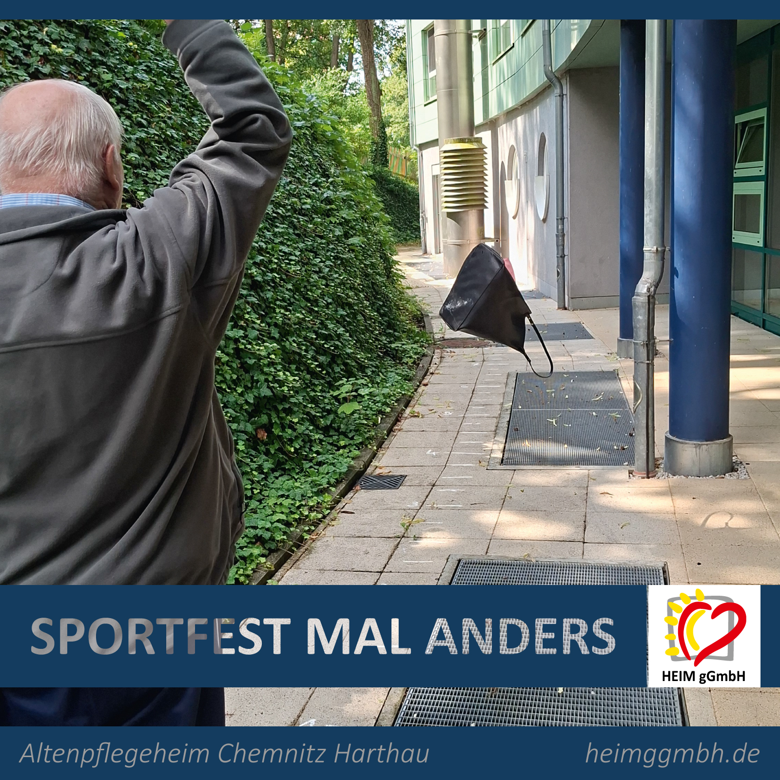 Sportfest im Altenpflegeheim in Chemnitz Harthau der HEIM gemeinnützigen GmbH - ein Sportfest der anderen Art