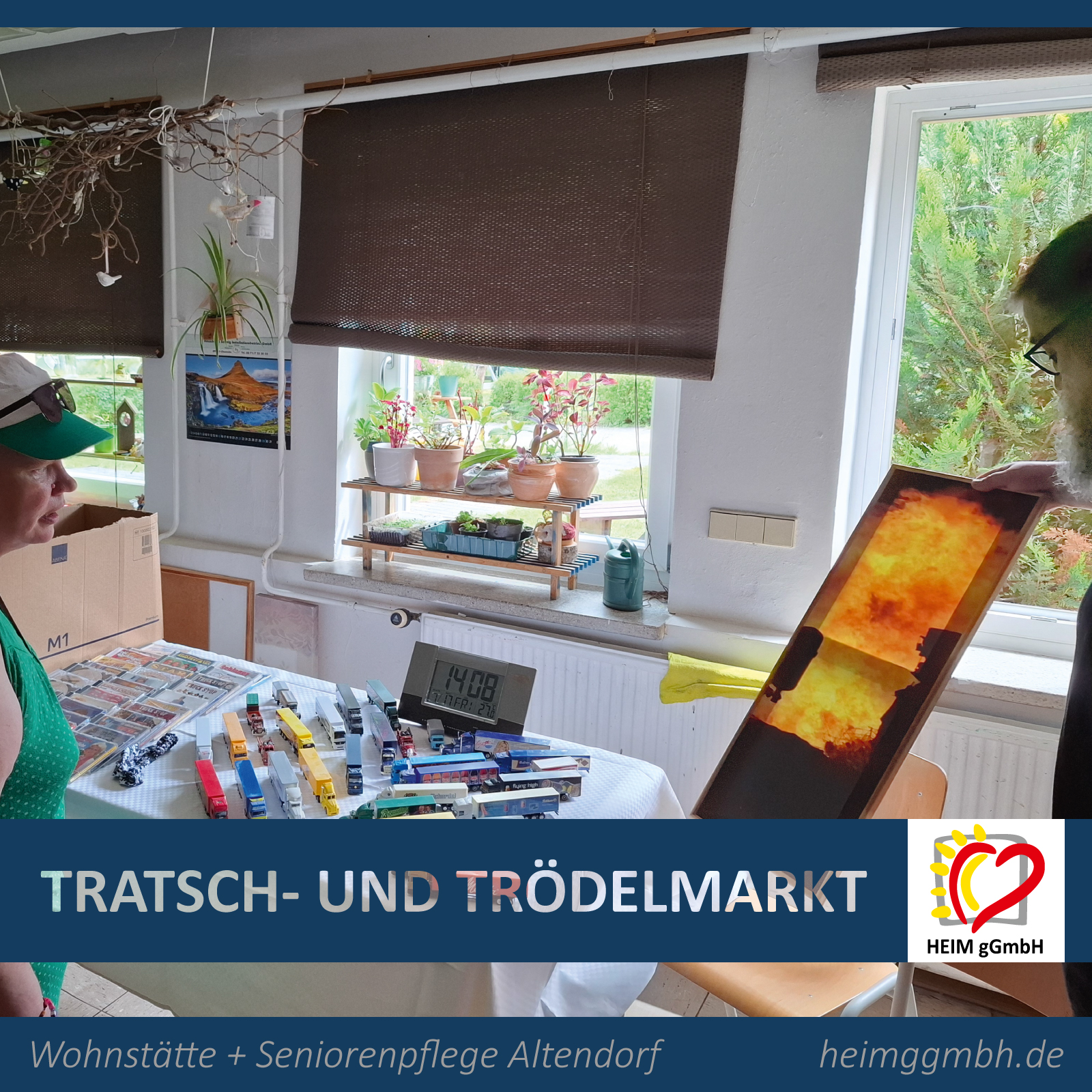 Zum vierten maö findet der Altendorfer Tratsch- und Trödelmarkt der Wohnstätte und des Seniorenpflegeheims der HEIM gGmbH statt.