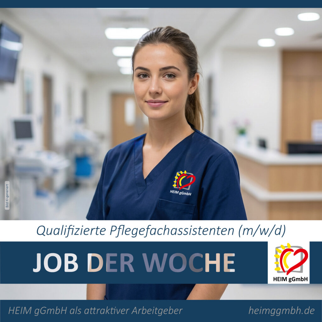 JOB DER WOCHE – Qualifizierte Pflegefachassistenten (w/m/d) bei der HEIM gGmbH in Chemnitz für unsere Einrichtungen in Altendorf und Harthau
