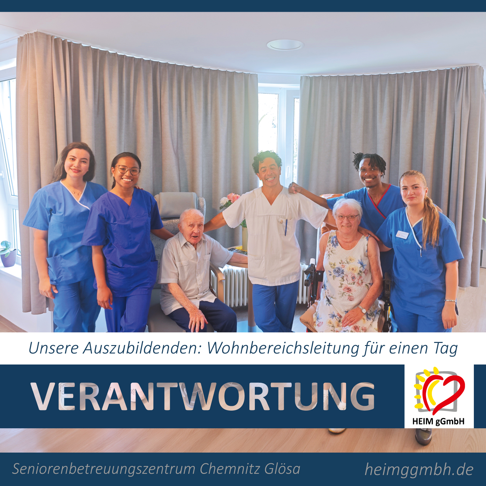 Unsere Auszubildenden in der Pflegeausbildung bei der HEIM gGmbH in Chemnitz - Wohnbereichsleitung für einen Tag