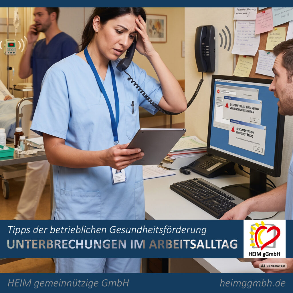 Tipps unserer betrieblichen Gesundheitsförderung - Heute: Unterbrechungen im Arbeitsalltag